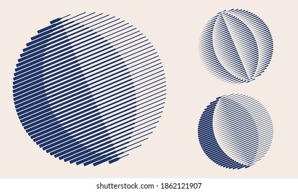 earth symbol in stripes with different thickness. Logo or icon 