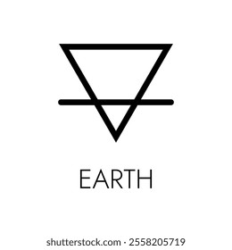 Earth symbol, vector illustration, alchemy, element of nature