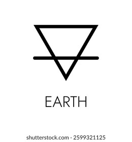 Earth symbol, vector illustration, alchemy, element of nature