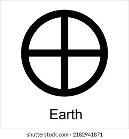 Earth Symbol vector - Solar system symbols and signs - astrological symbols