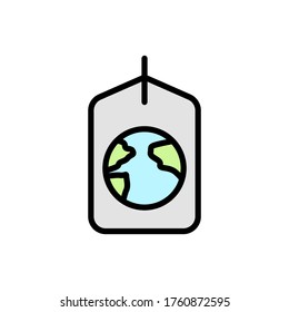 Earth, tag icon. Simple color with outline vector elements of mother earth day icons for ui and ux, website or mobile application