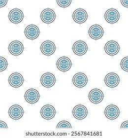 Earth in Target vector Multipolarity concept seamless pattern in thin line style