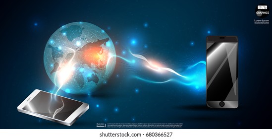 Earth and technology concept.