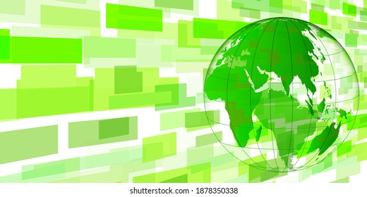 Fondo de luz verde de la tecnología de la Tierra
