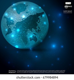 Earth and Technology  - modern Idea and Concept   Vector  illustration  Background  Infographic template.