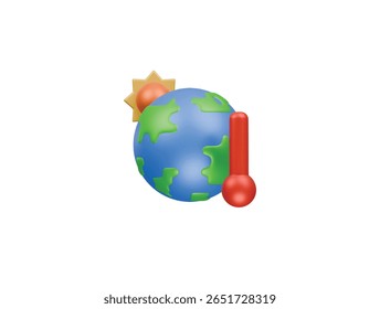 earth temperature icon 3d illustration render