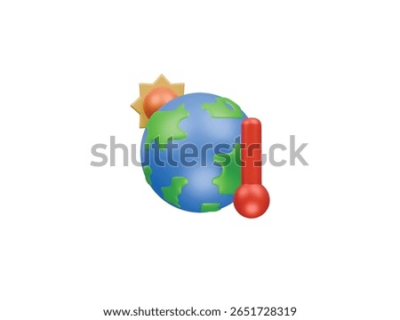 earth temperature icon 3d illustration render