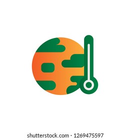 earth temperature icon design with creative modern concept and simple logo creative shape style design vector eps 10