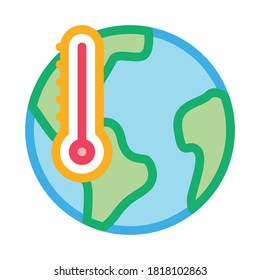 Bildtemperatursymbol, Vektorgrafik. Erdtemperaturzeichen. einzelne Kontursymbolgrafik