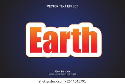 Earth text effect vector. Earth text banner headline