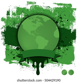 Earth Texture Globes
A green earth globe with a ribbon banner for text over a grunge background. This file includes 3 different globes for multiple views of the continents. 
