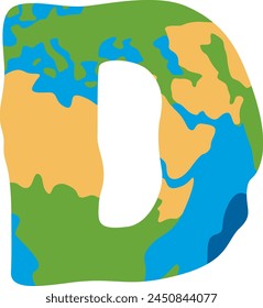Earth Texture Letter Alphabet Vector Element