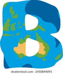 Earth Texture Letter Alphabet Vector Element
