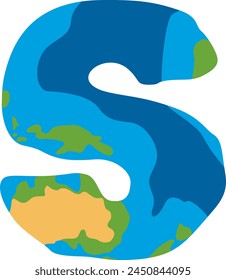Earth Texture Letter Alphabet Vector Element