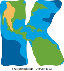 Earth Texture Letter Alphabet Vector Element