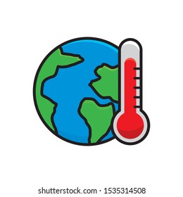 Earth and thermometer vector illustration suitable for global warming icon 