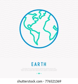 Earth thin line icon. Modern vector illustration.