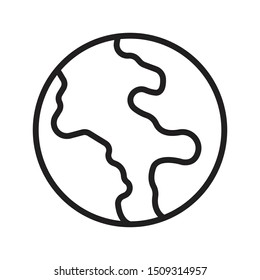 earth thin line vector icon