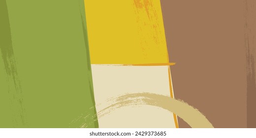 Earth tone background colorful patchwork of blooming and ploughed fields