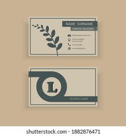 Earth tone business card modern design.