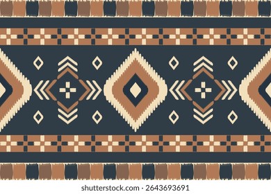 Earth tone geometric seamless ikat patterns with tribal motifs. Warm boho and handwoven-style design perfect for fabric, wallpaper, packaging, and ethnic-inspired decor.