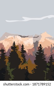 earth tone landscape vector mountain