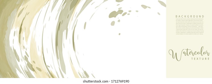 Earth tone vintage watercolor splash surface texture for banner background. Abstract stain artistic vector used as being an element in the decorative design of header, brochure, poster, card, cover.