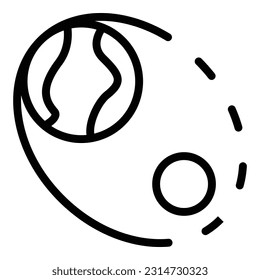 Earth trajectory icon outline vector. Travel space. Distance motion