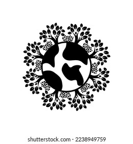 earth tree preservation logo  vector