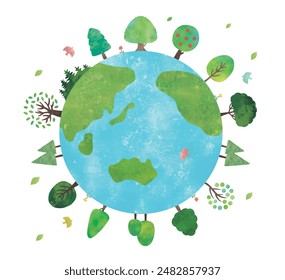 Earth, tree Sustainable Image Watercolor