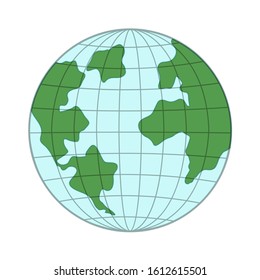 Earth in trendy flat style. Vector illustration.