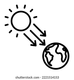 Earth And UV Sun icon. the northern and southern vector illustration.