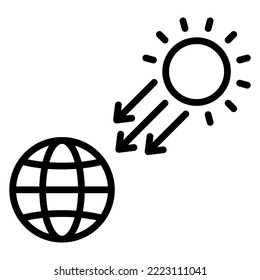 Earth And UV Sun icon. the northern and southern vector illustration.