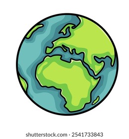 Earth vector with black lines is good for celebrating Earth Day