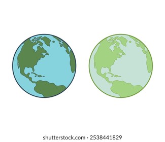 Earth Vector Clip Art, Worldwide Earh Vector Image, Earth Planet Simple Image.