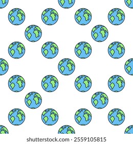 Earth vector concept creative blue seamless pattern