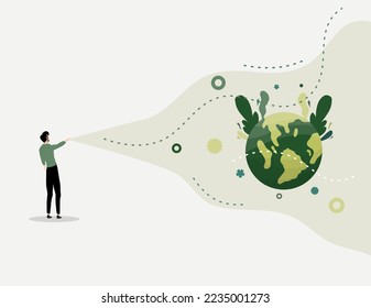 diseño de vectores terrestres para el medio ambiente y el evento del día terrestre