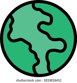 earth vector flat color icon 