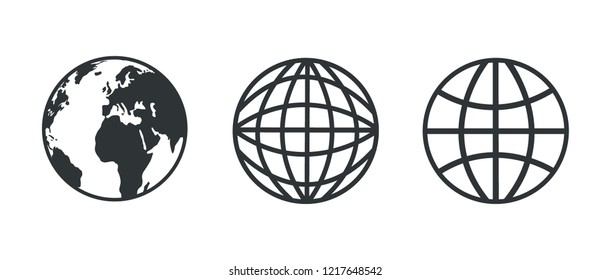 Earth Vector globe icons. Vector illustration. 