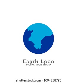 Earth vector graphic flat design, world logo design.