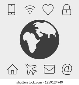 Earth vector icon 
