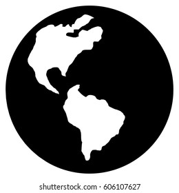Earth vector icon. Flat black symbol. Pictogram is isolated on a white background. Designed for web and software interfaces.