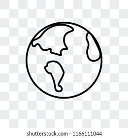 Earth vector icon isolated on transparent background, Earth logo concept