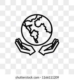 Earth vector icon isolated on transparent background, Earth logo concept