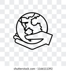 Earth vector icon isolated on transparent background, Earth logo concept