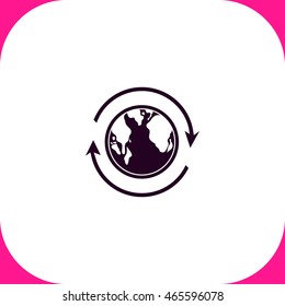 Earth vector icon on white background.