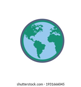Icono de vector de la Tierra para el diseño web y la interfaz de usuario de aplicaciones móviles