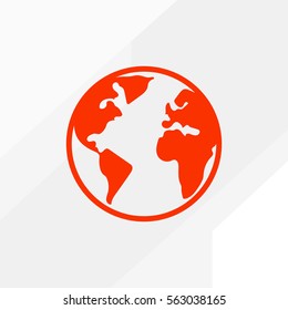 Earth vector icon for web design and mobile application user interface