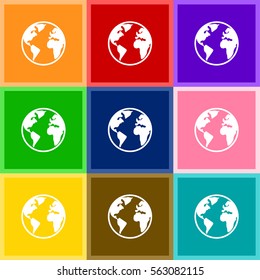 Earth vector icon for web design and mobile application user interface