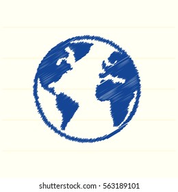 Earth vector icon for web design and mobile application user interface